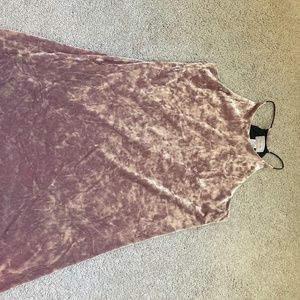 Blush pink velvet cocktail dress